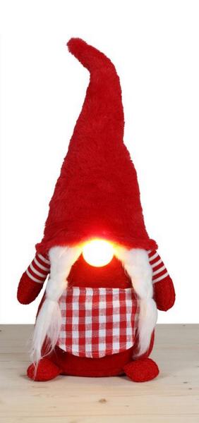 XXL Wichtel Frau Weihnachten mit LED Nase 56cm - 2 Farben -